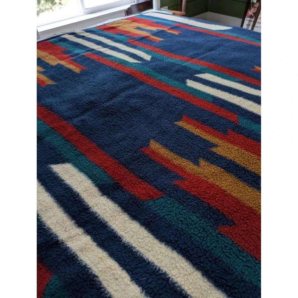 Vintage Biederlack Blanket Southwest Aztec Design